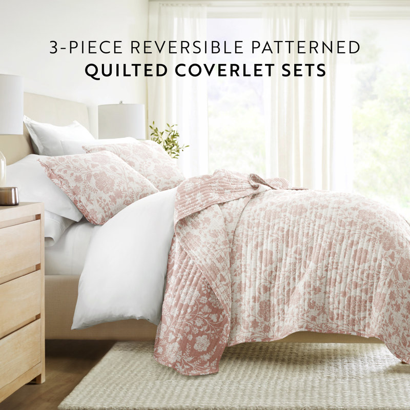 Blue Twin Reversible Microfiber Quilt Set