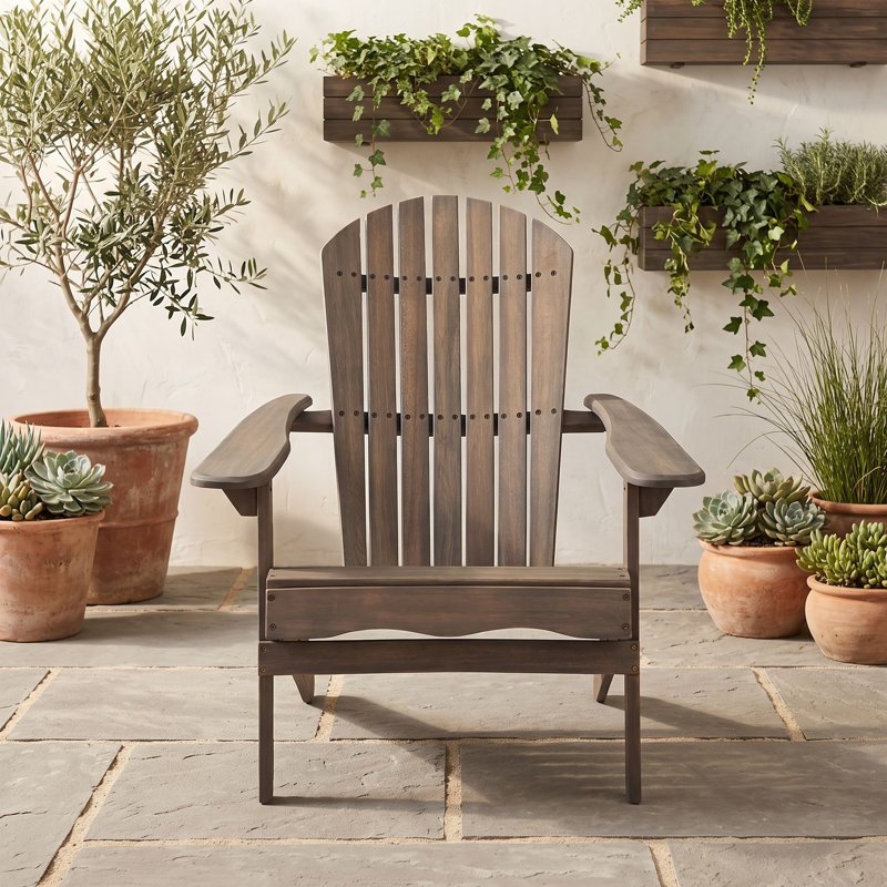 Chaise Adirondack pliante en bois, Gris