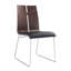 Ensemble de deux chaises d'appoint de salle à manger rembourrées en similicuir noir et argent-1502979518
