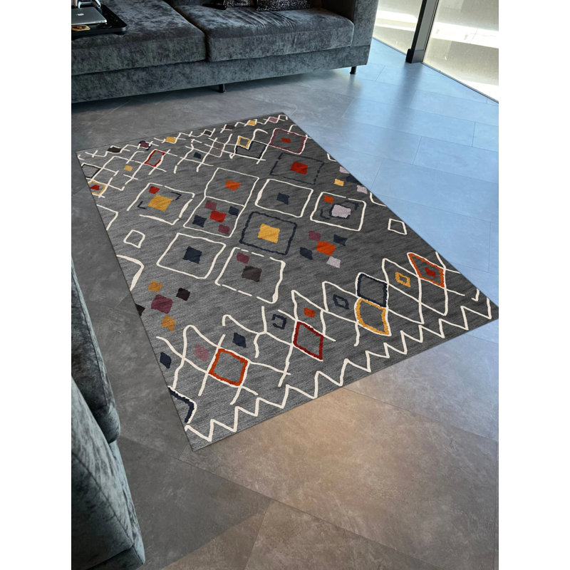 Tapis intérieur / extérieur en polypropylène tissé à la machine Subani, Rectangle 4 pi 4 po x 6 pi 3 po