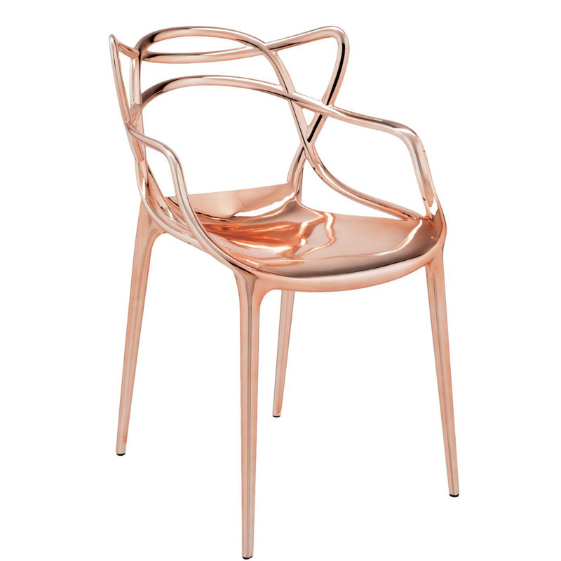 Masters 18.11'' H Metal Stacking Armchair, Copper