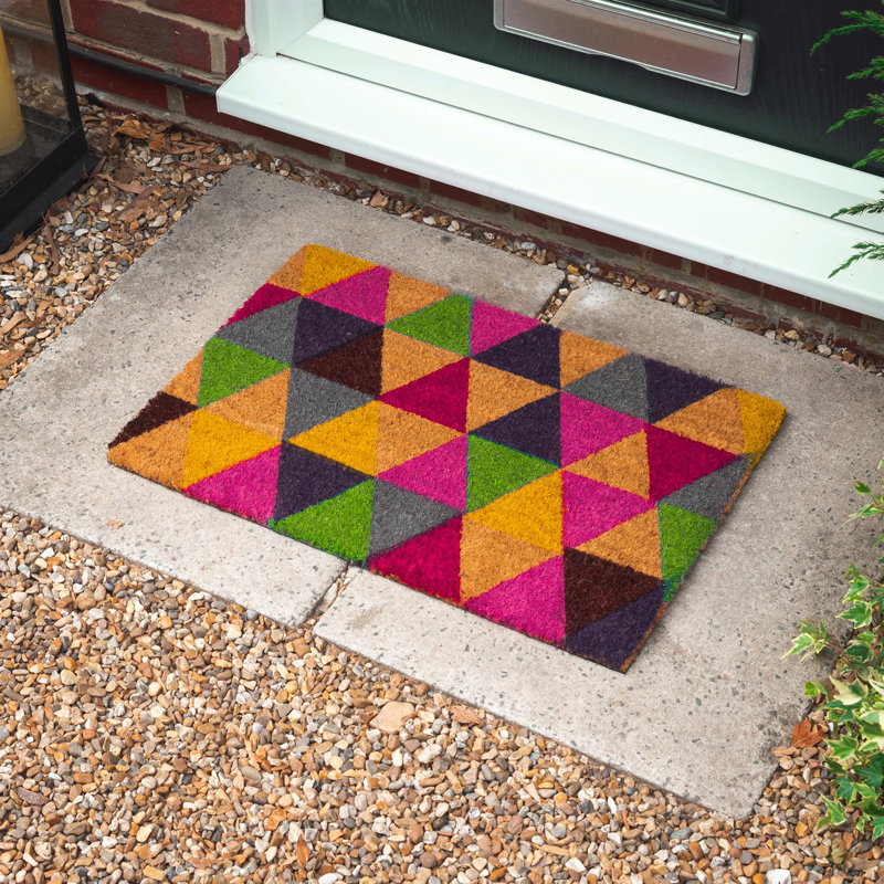 Nicola Spring - Coir Door Mat - Triangles, 1.6cm H x 60cm L x 40cm W
