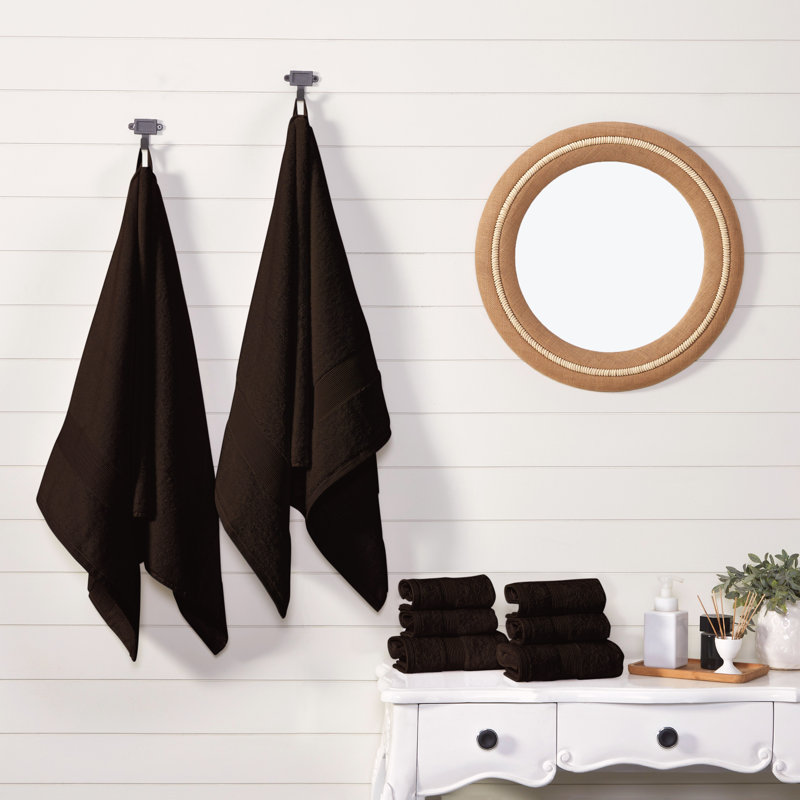 Ensemble de serviettes 8 pièces 100% coton, Chocolat