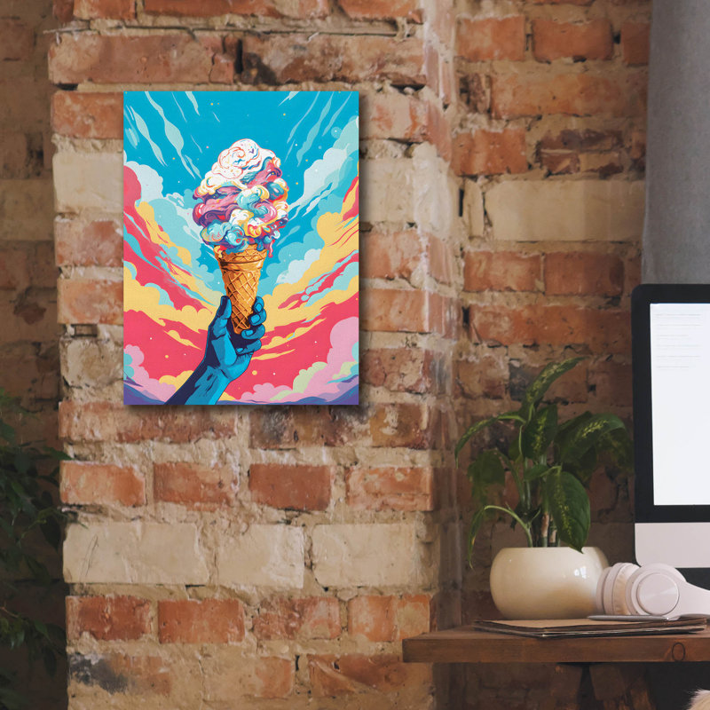 Toile épique «Ice Cream Pop Art» par Andreas Magnusson, H 16 po x l 12 po x P 0,75 po