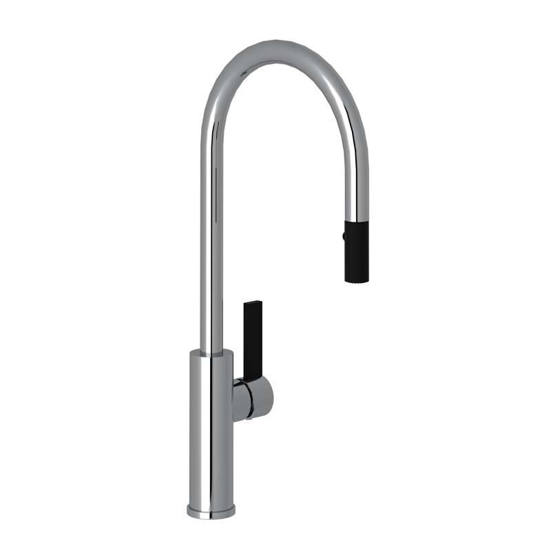 Tuario Pull-Down Single Handle Kitchen Faucet with Accessories, Polished Chrome