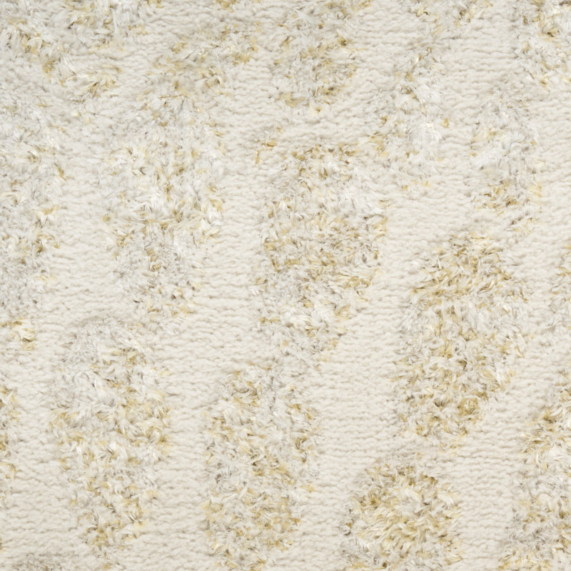 Ebern Designs Rhodes Ivory Gold Modern Indoor Rug, Rectangle 5'3" x 7'3"