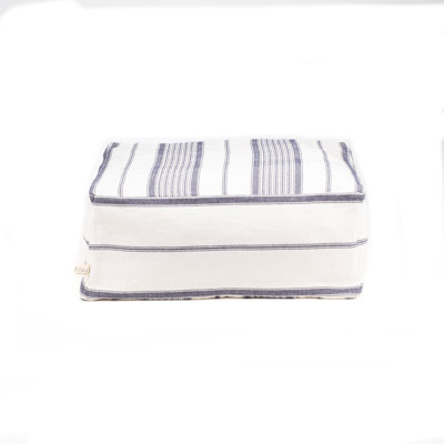 Del Mar Pet Bed - Ivory/Blue Stripe