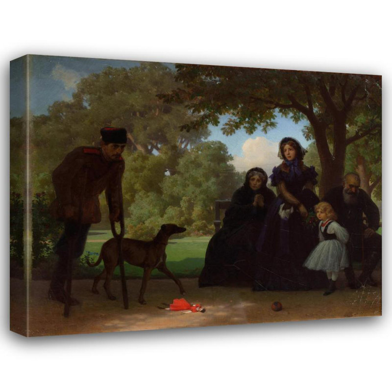 «In the Saxon Garden» par Artur Grottger - Art mural sur toile tendue avec châssis, H 48 po x l 33 po