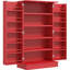 Armoires spacieuses de garde-manger, rangement de cuisine moderne en MDF rouge pour la maison