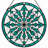 12"H Geometric Star Stained Glass Window Panel