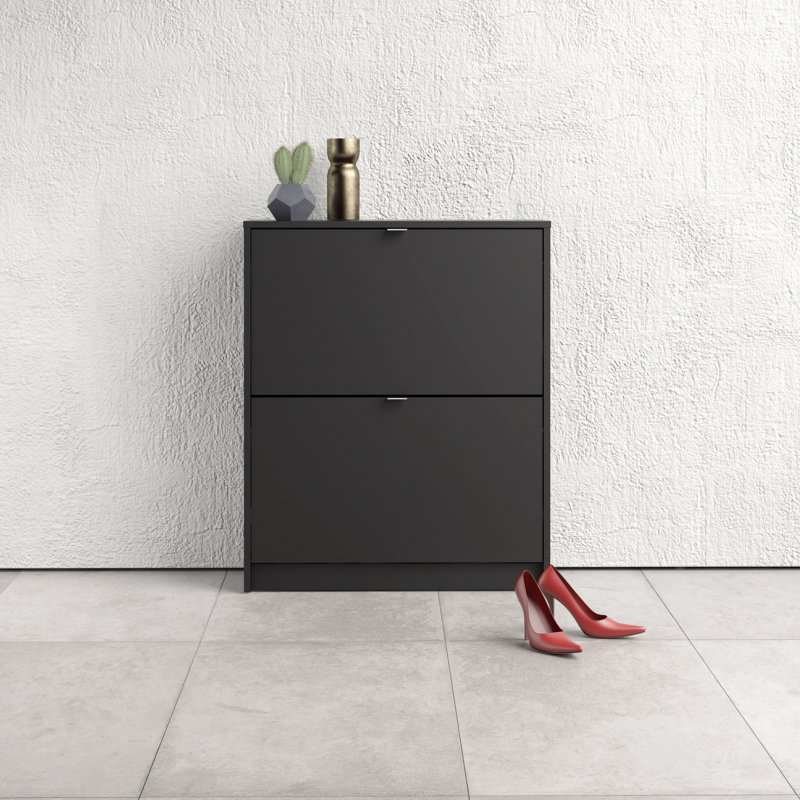 Domini 12 Pair Shoe Storage Cabinet, Matte Black