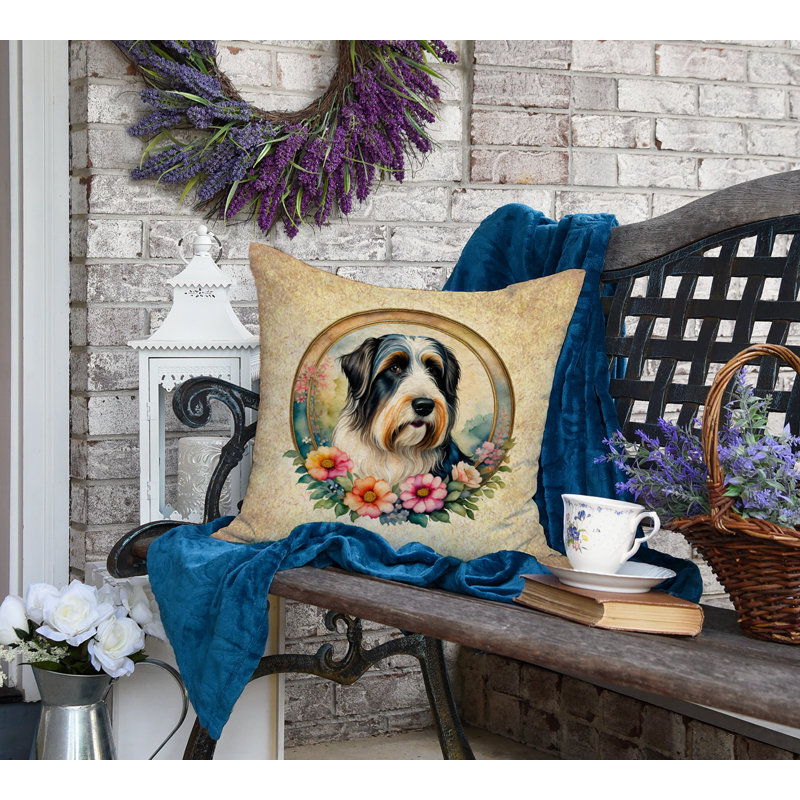 Coussin décoratif intérieur / extérieur en polyester , H 18 po x l 18 po x P 4 po