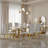 White Leather Dining Chairs With Polished Gold Legs Set Of 6