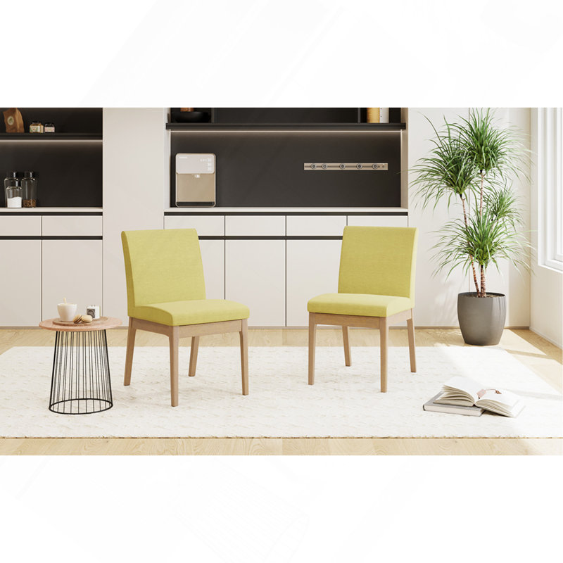 Chaise de salle à manger, Naturel, Vert