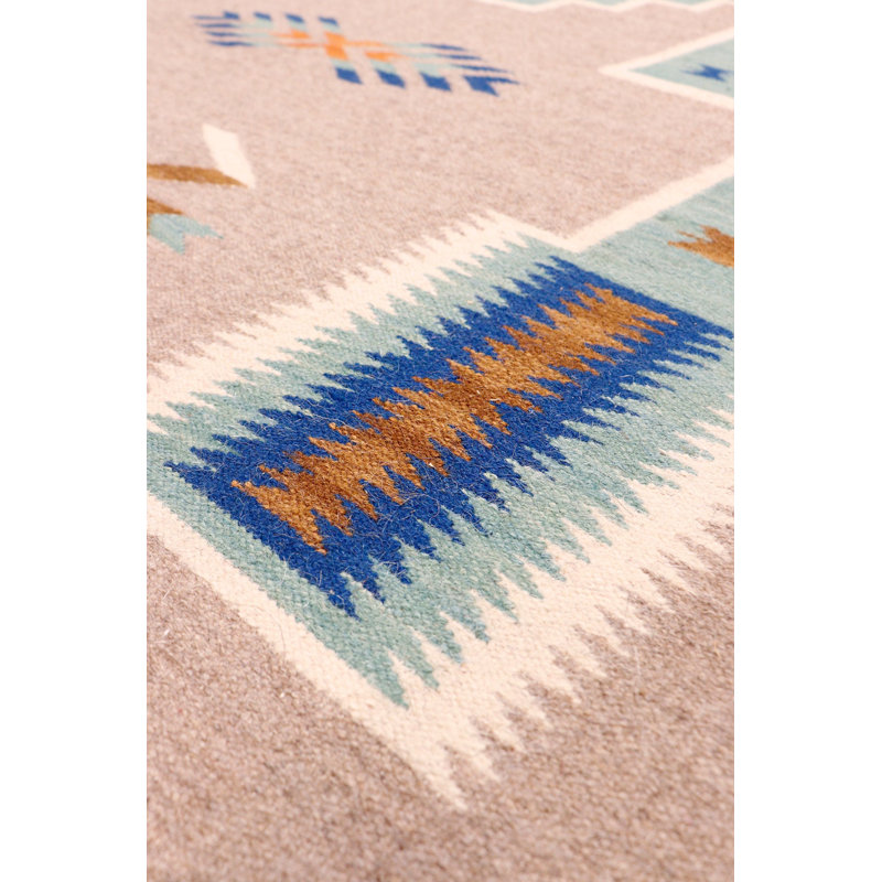 Isabelline Reversible Wool Mocha Area Rug- 6' X 9'