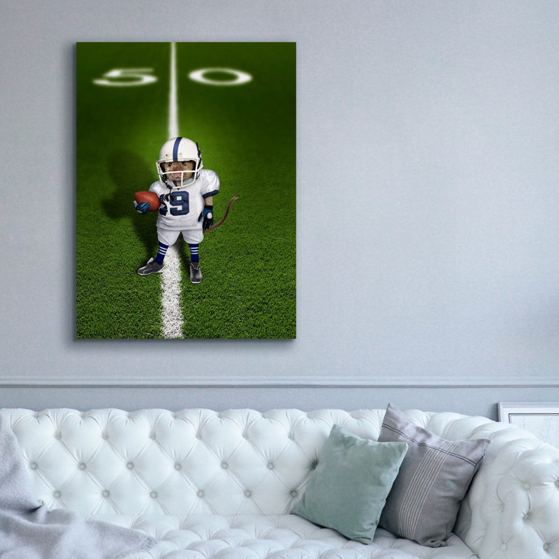  «Football Mouse» par John Hovenstine, art mural sur toile, 40 po x 54 po