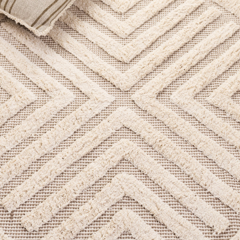 Vermont Hand Loomed Cotton Geometric Indoor Rug, Rectangle 6' x 9'