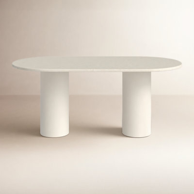 Calila 78'' Oval Marble Dining Table