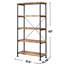 Bibliothèque à 4 tablettes brun antique, style contemporain, dos ouvert, idéal pour la chambre à coucher, la construction et l'élégance