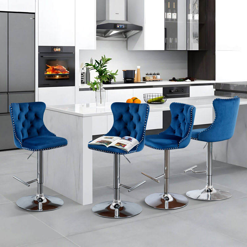 Tabouret pivotant à hauteur réglable Komara, Bleu