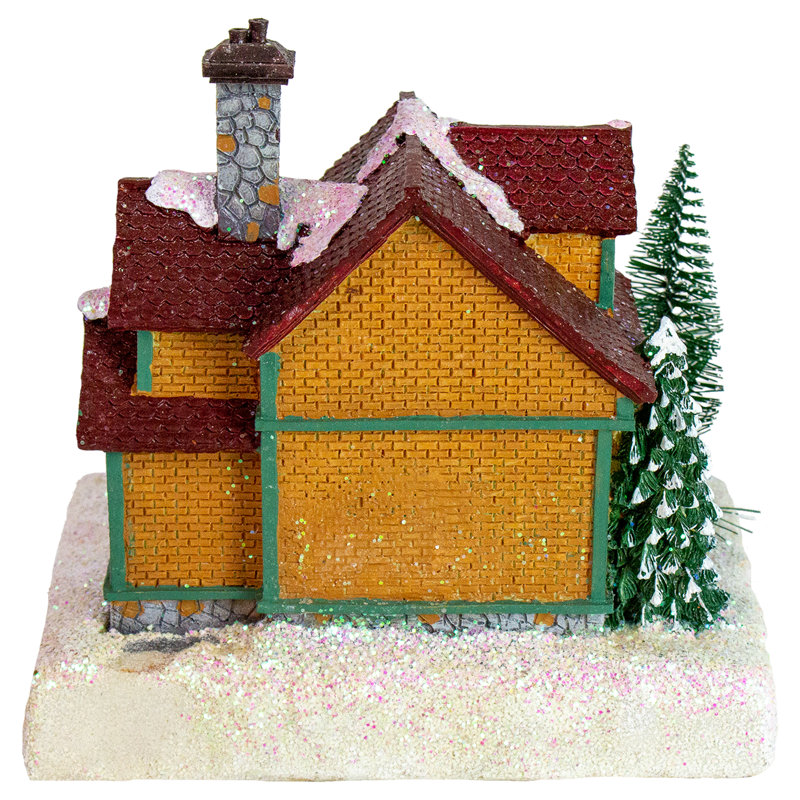 Édifice de village de bonbons de Noël 6,75 "éclairé à DEL
