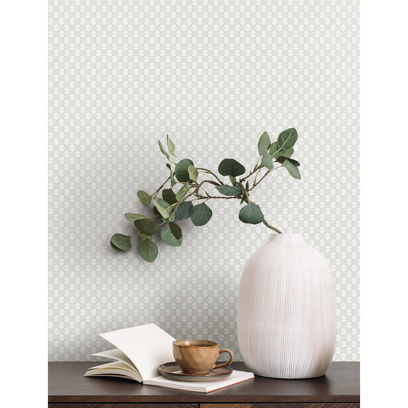 Papier peint floral gris Brioni, Gris