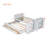 Twin Size Multifunctional Wood Platform Bed With Desk And Storage Shelf At The End Of The Bed, Built-In Trundle And 3 Drawers-1705012064