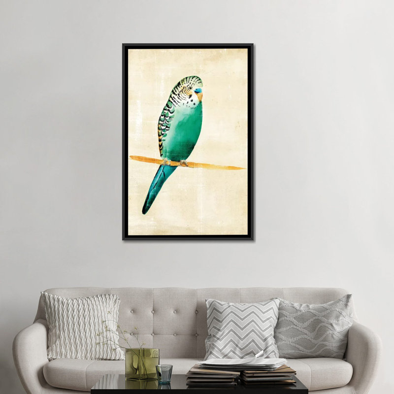 « ii », reproduction d’art sur toile Fanciful Birds, H 26 po x l 18 po x P 1,5 po, Toile avec cadre noir, Pas de tapis