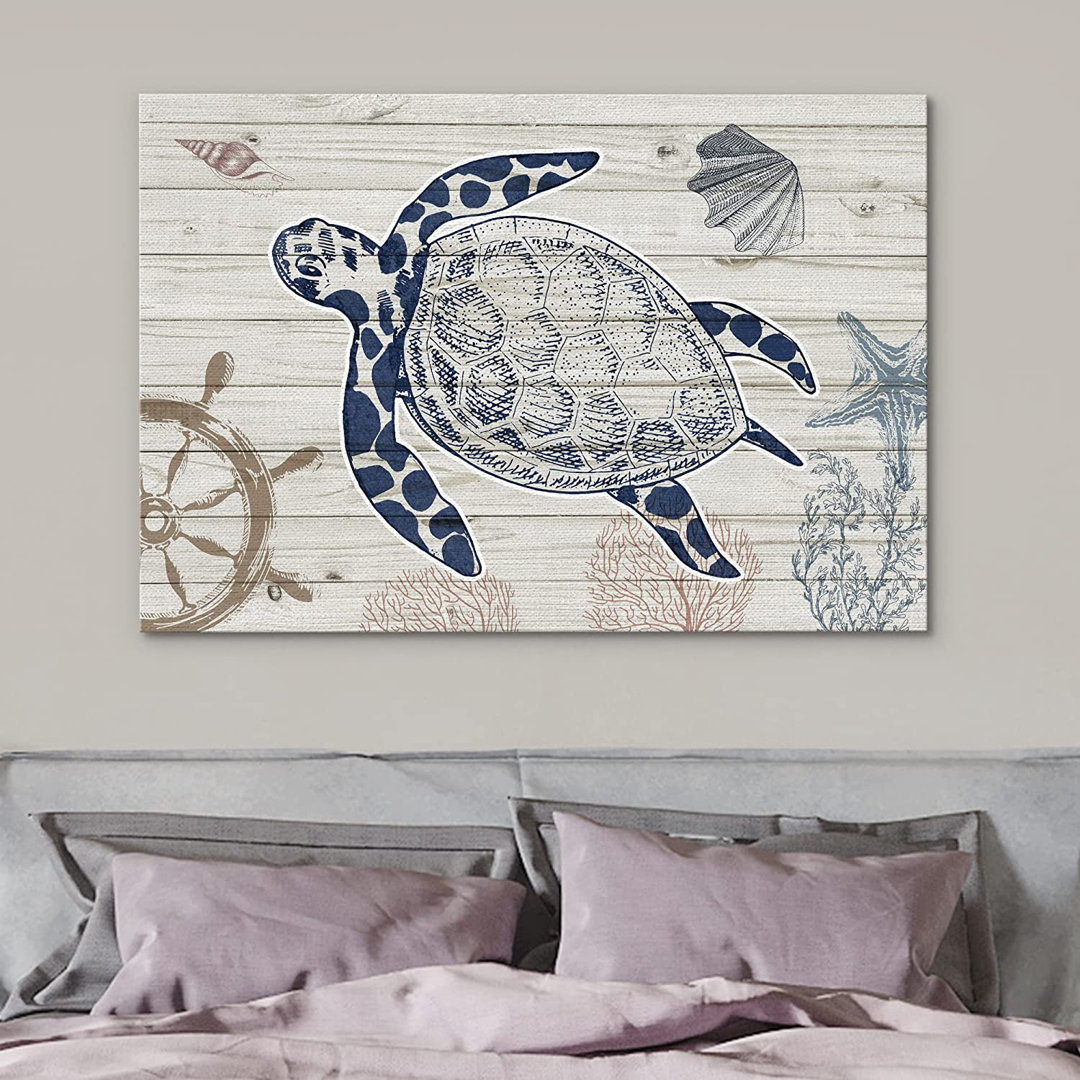 Marine Lifes In The Sea " Tropical Island Underwater Ocean Turtle Tortoise Animals Nature " IDEA4WALL 