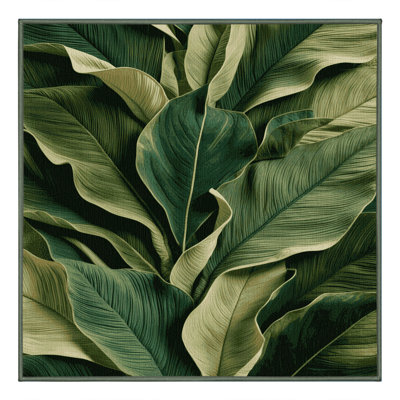 Machine Washable Botanical Green Area Rug