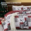 Ensemble de courtepointe en patchwork de Noël avec motifs de rennes, flocons de neige, sapins et carreaux, literie légère en microfibre à bords festonnés-135785628