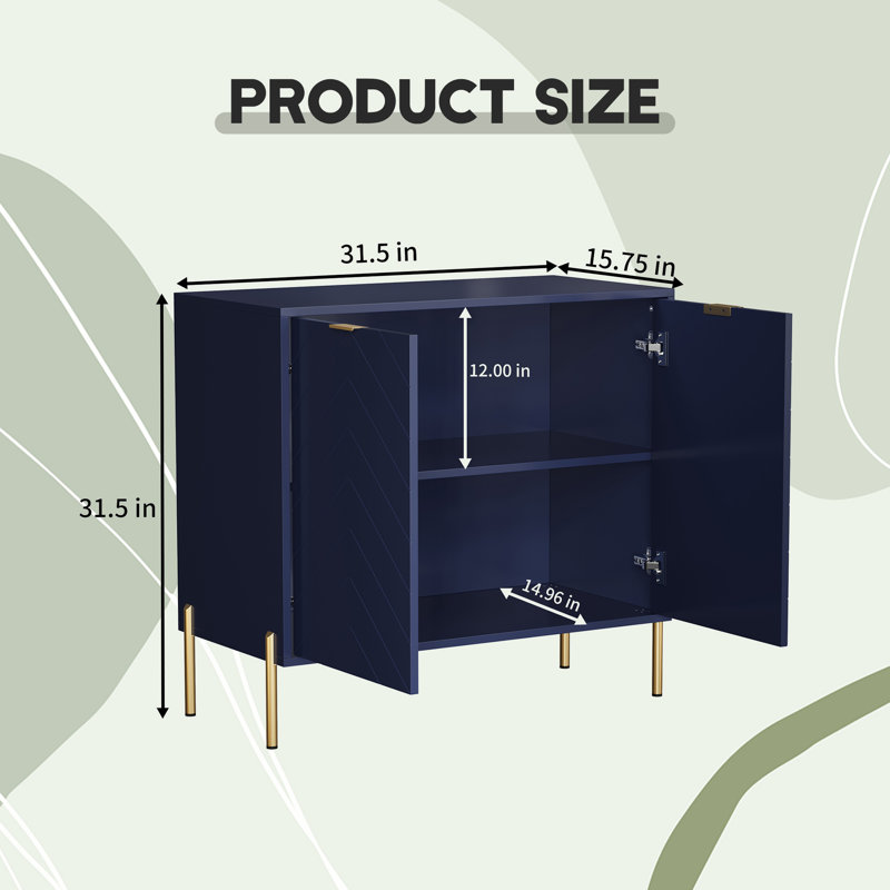 Two-door Cabinet (set Of 2), Blue