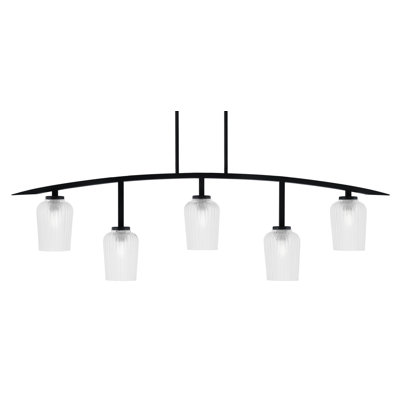 Kurve 5 Light Bar Shown In Matte Black Finish With 5" Textured Glass