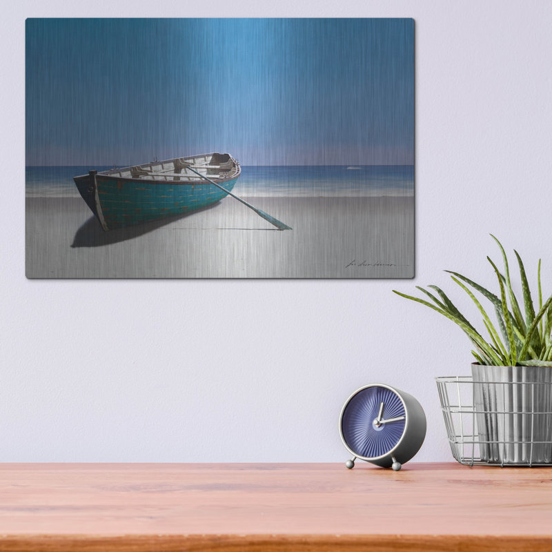 "Bateau bleu" par Zhen-Huan Lu, H 12 po x l 16 po