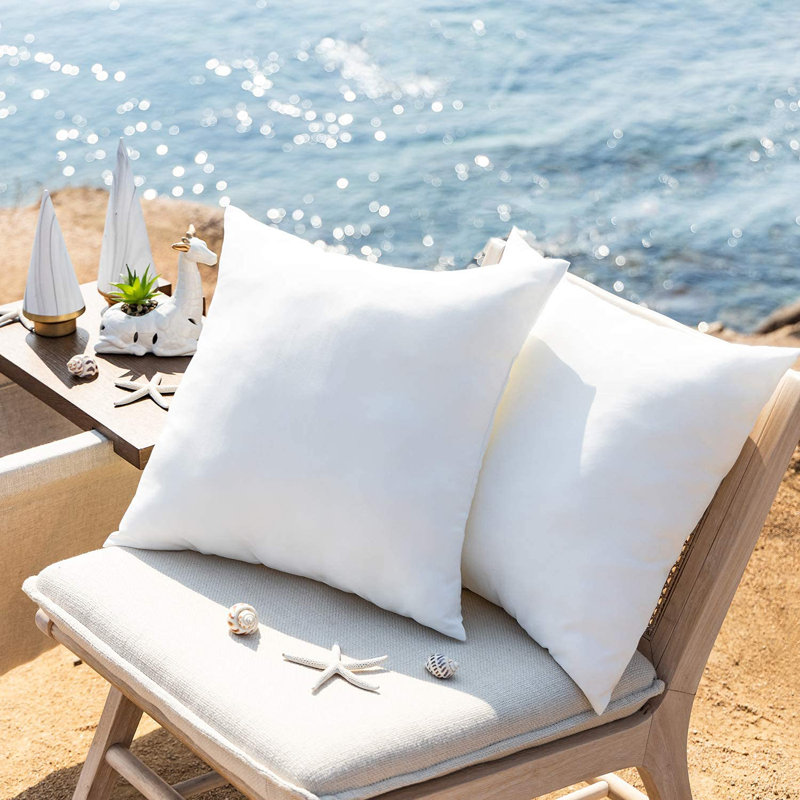 18'' White Hypoallergenic Water-Resistant Outdoor Pillow Inserts - Set of 4