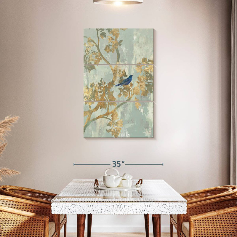 Brampt Perching Blue Bird, 45" H x 28" W
