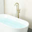 Robinet de baignoire autoportant à fixation au sol avec douche à main-128509646