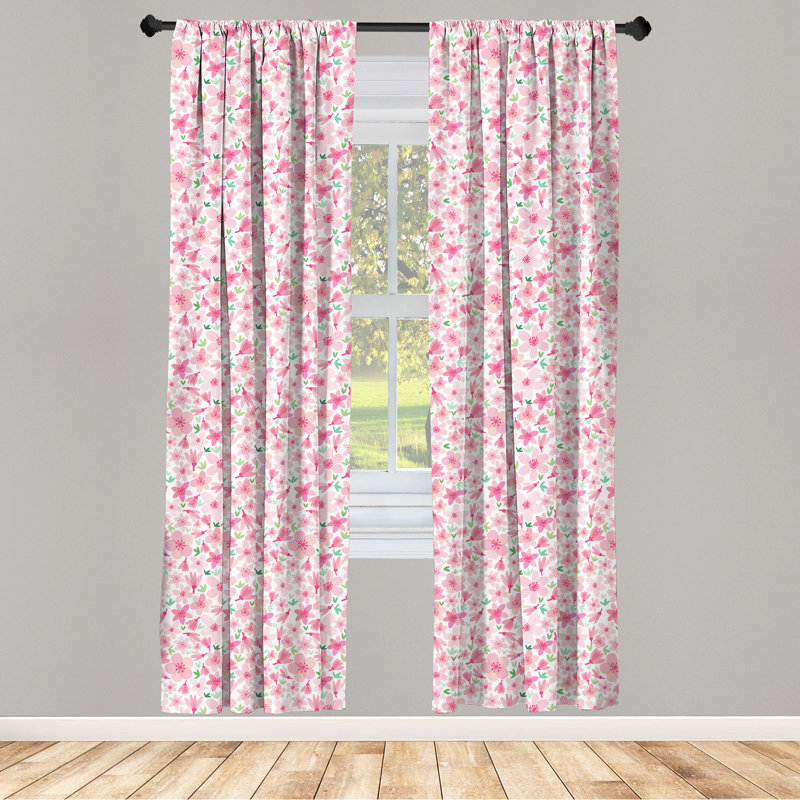 Panneau coulissant semi-diaphane avec passe-tringle Cherry Blossom, 28 po x 63 po