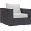 Fauteuil d'extérieur en rotin avec coussins Convene-865292101