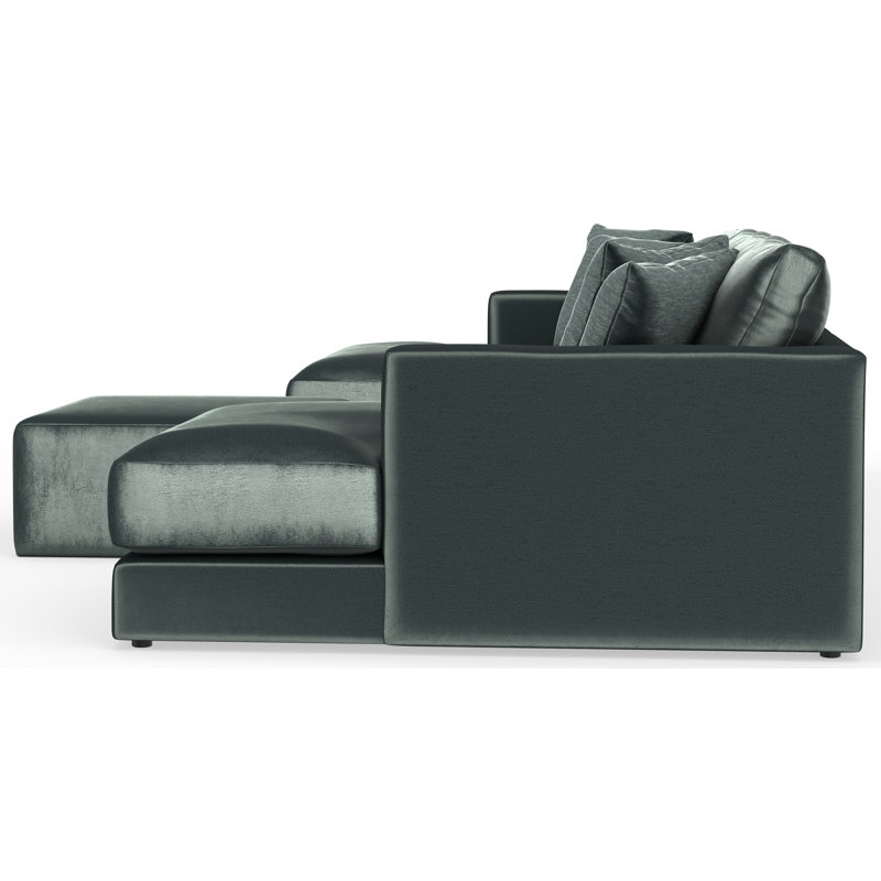 Canapé modulaire double 4 pièces Nyrie et 1 repose-pieds de cocktail inclus Nyrie, Polyester vert