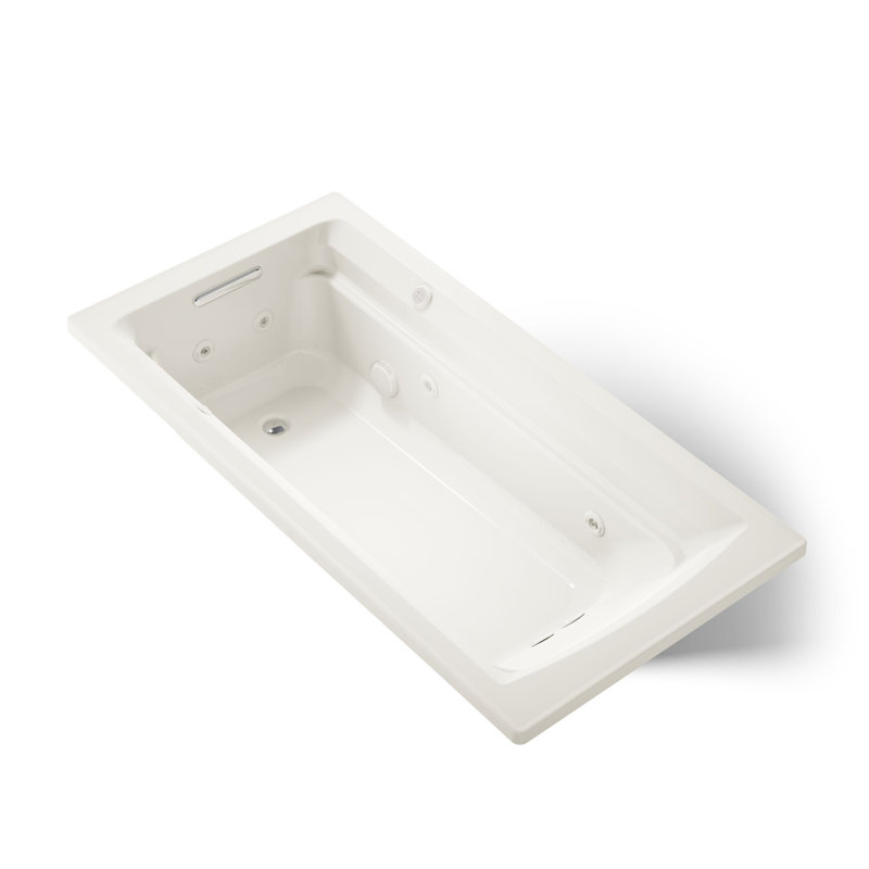 Archer 72-in X 36-in Drop-in Whirlpool  Heated Bubblemassage Air Bath, Biscuit