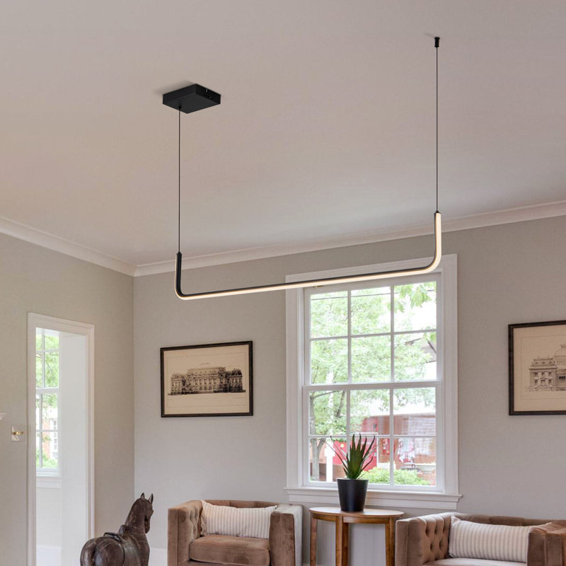 Luminaire suspendu noir Led Chandelier Kitchen Island Lighting 