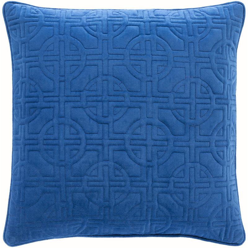 Quilted Cotton Throw Pillow, Green, 18" x 18", Down