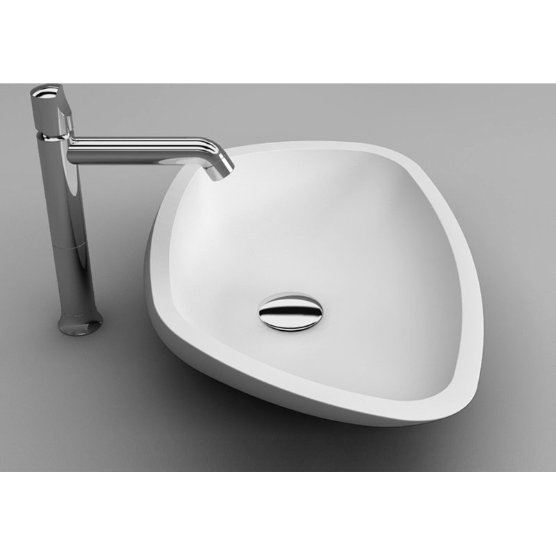 Unique 20.1'' L Bathroom Sink, White Polish