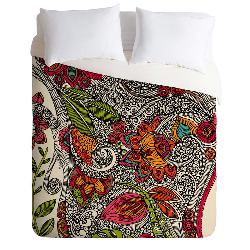 Housse de couette réversible moderne et contemporaine en microfibre noire / blanche / orange, Très grand