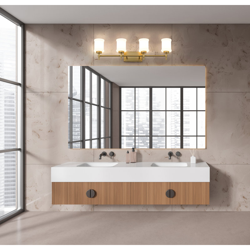 Meuble-lavabo 4 lumières Zowie, Or
