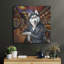Art mural en métal Trinx «Biker Bar Husky Dog» par Rey Klimt-1422736268