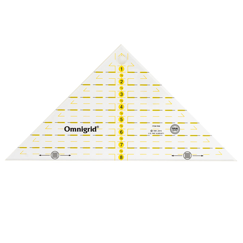 Omnigrid 8" Right Triangle Ruler, Quarter-Square Triangle Quilting Ruler