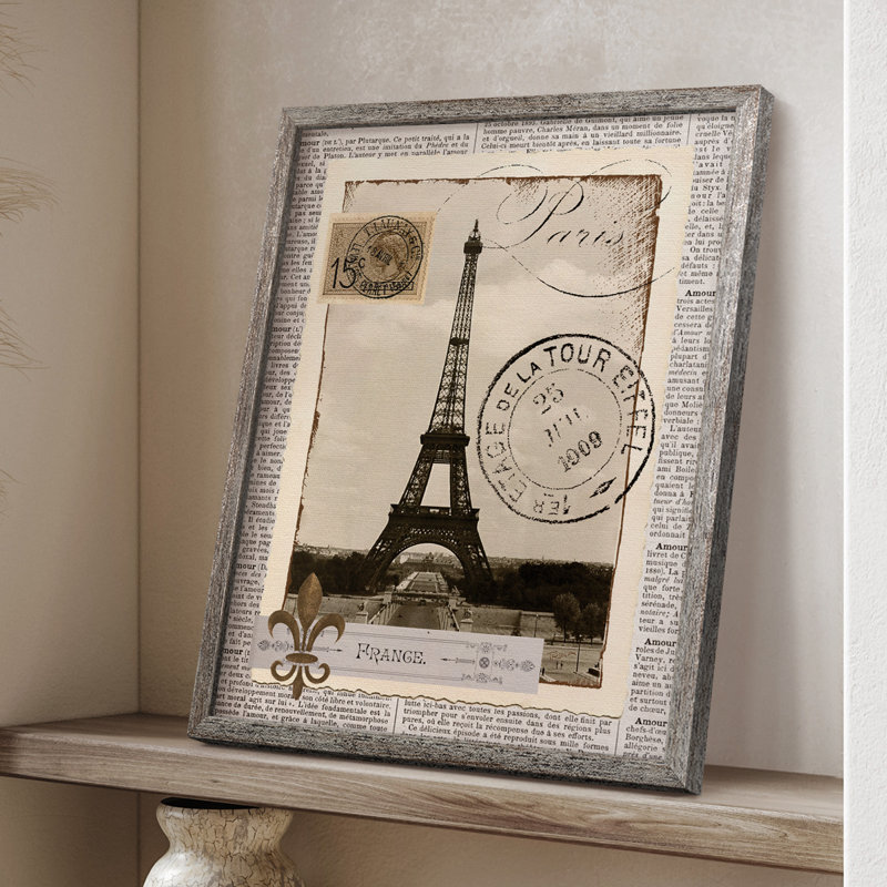 «Paris Memories», reproduction encadrée - bois massif, H 21 po x l 17 po