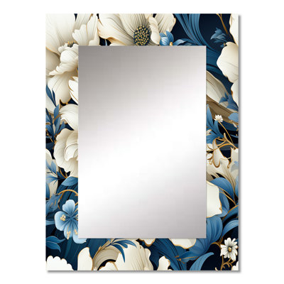 Sharinna Coastal Breeze Paisley Pattern - Paisley  Decorative Mirror, Glam Wall Mirror, Printed Metal Art